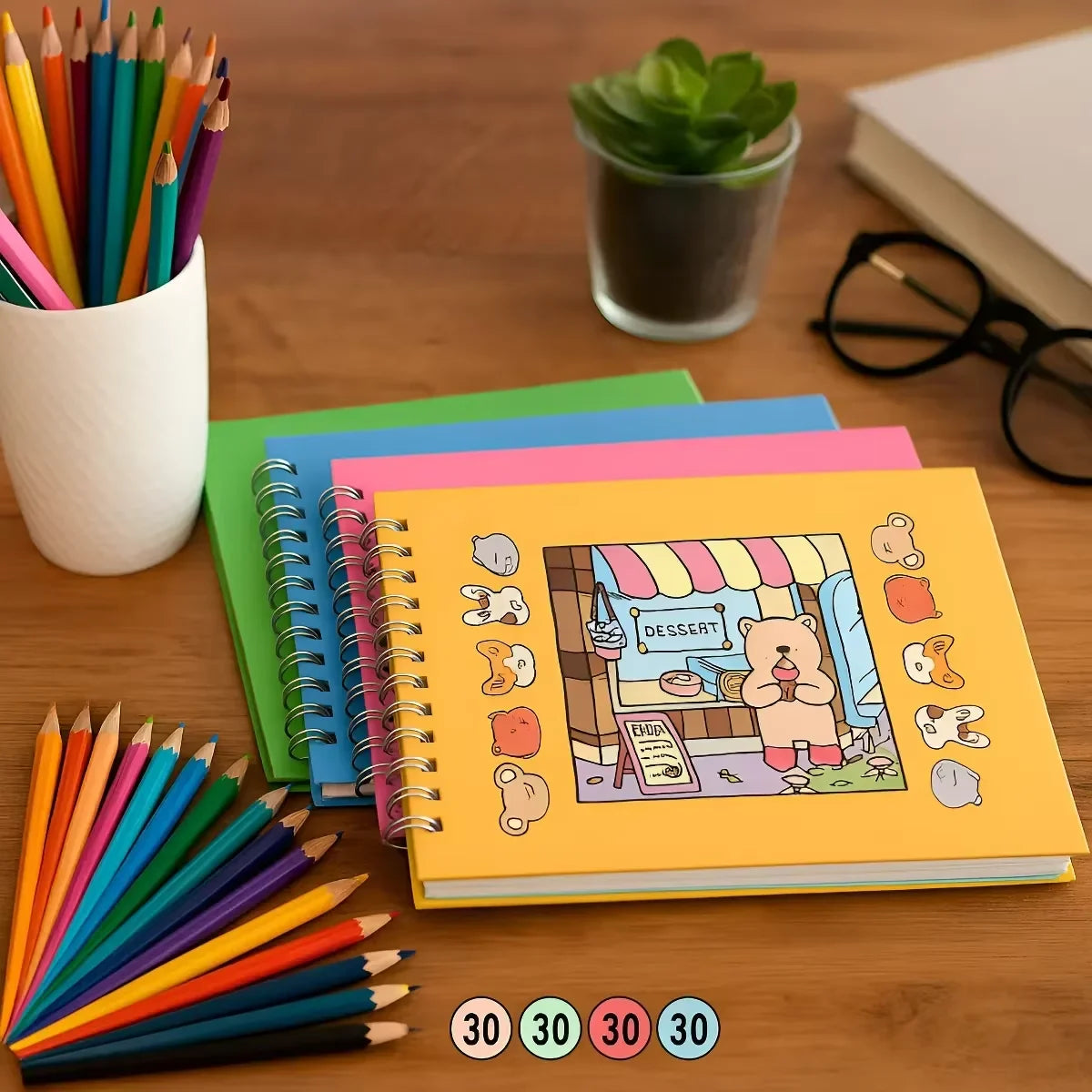 Livro Caderno de Colorir Bobbie Goods com 50 Folhas Premium 180g | Desenhos Infantis e Adultos para Relaxamento Anti-Estresse