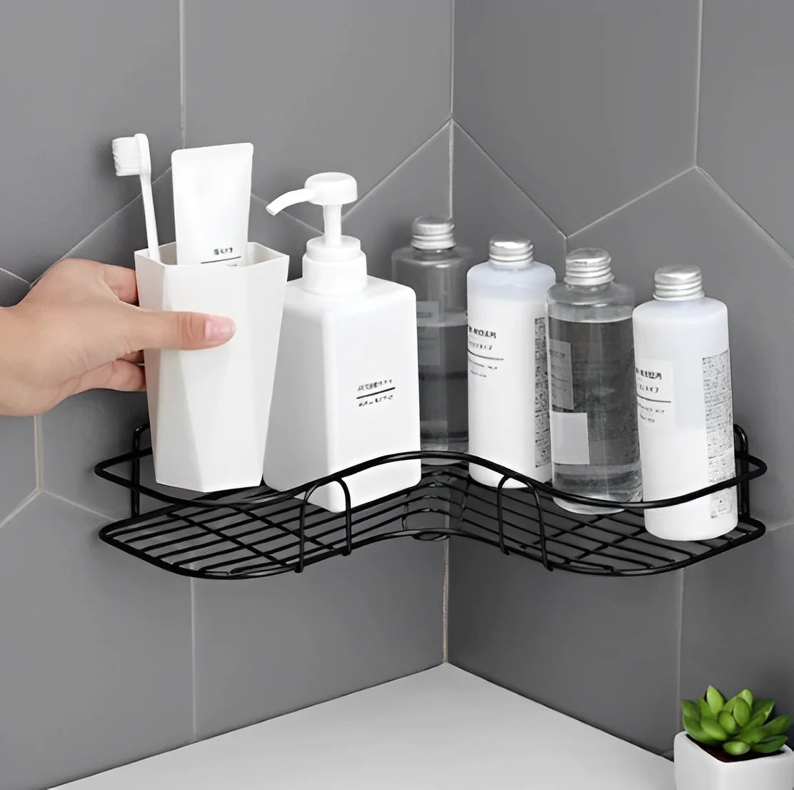 KIT 2 Prateleiras Suporte Com Alto Adesivos Para Parede Banheiro Cozinha lavanderia Shampoo E Sabonete - Nevedie Store