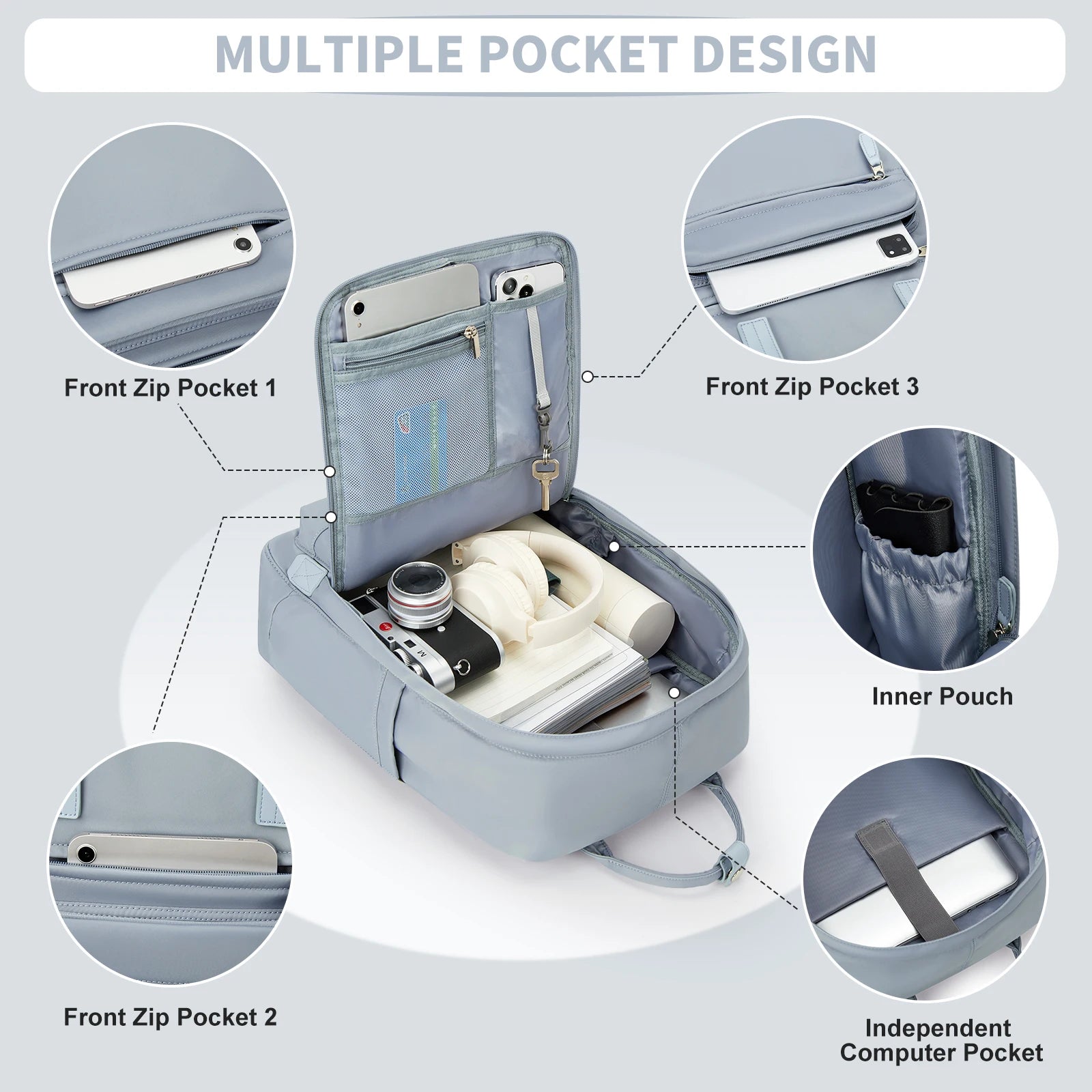 Mochila para laptop de 15,6 polegadas, bolsa escolar