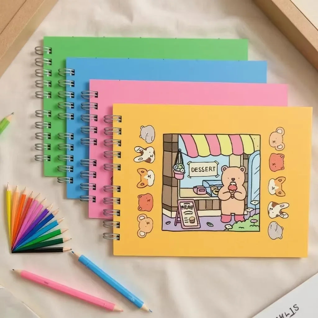 Livro Caderno de Colorir Bobbie Goods com 50 Folhas Premium 180g | Desenhos Infantis e Adultos para Relaxamento Anti-Estresse