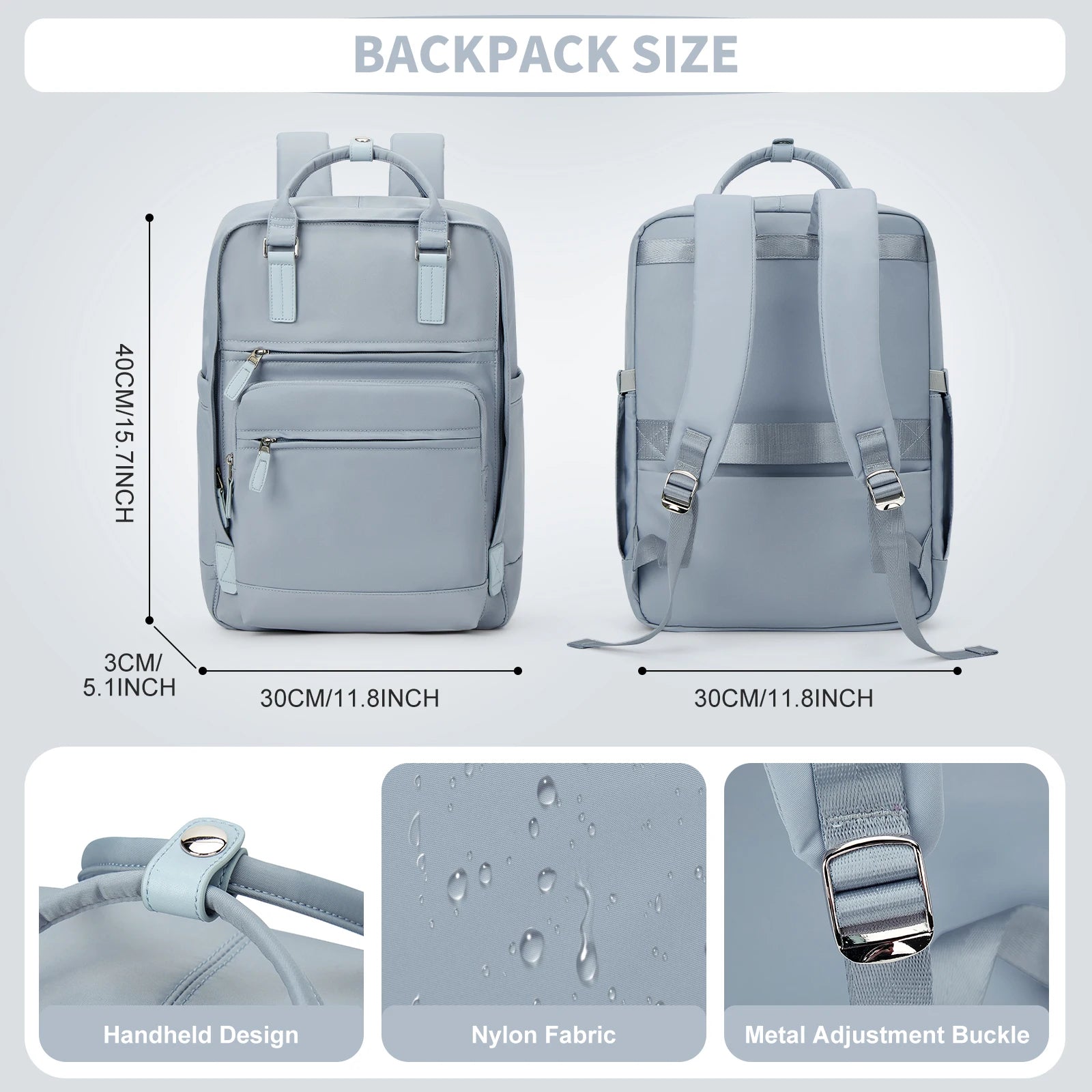 Mochila para laptop de 15,6 polegadas, bolsa escolar