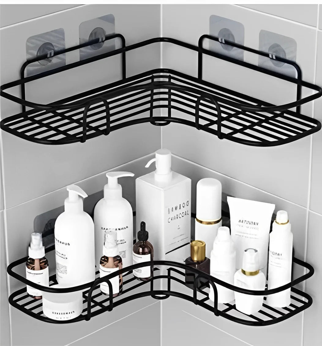 KIT 2 Prateleiras Suporte Com Alto Adesivos Para Parede Banheiro Cozinha lavanderia Shampoo E Sabonete - Nevedie Store