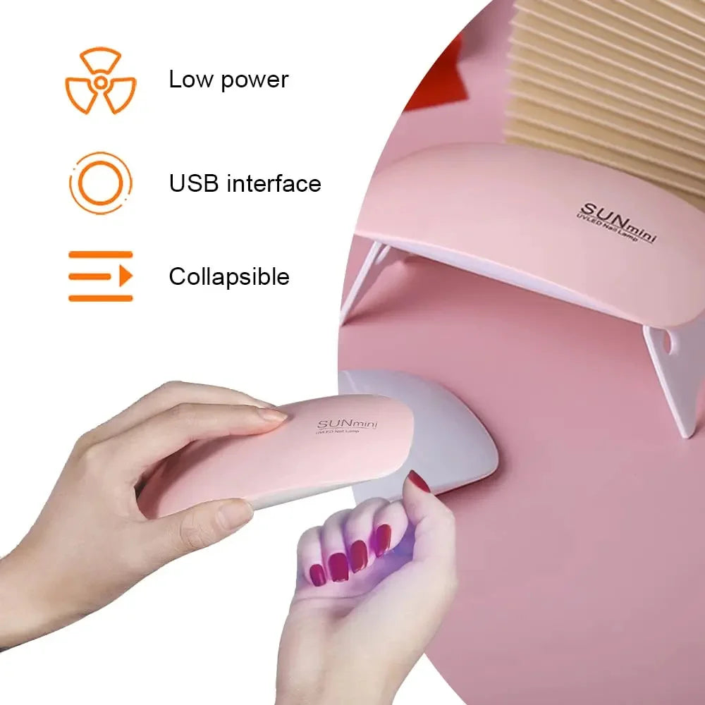 Mini Cabine Secador de Unha Gel Acrílica Esmalte Led UV Portátil Dobravel Usb Bivolt Sun Mini