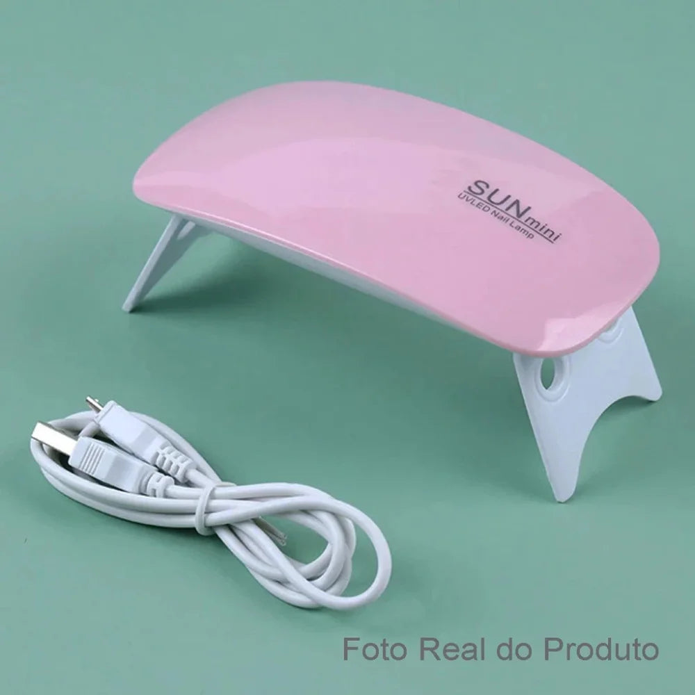 Mini Cabine Secador de Unha Gel Acrílica Esmalte Led UV Portátil Dobravel Usb Bivolt Sun Mini