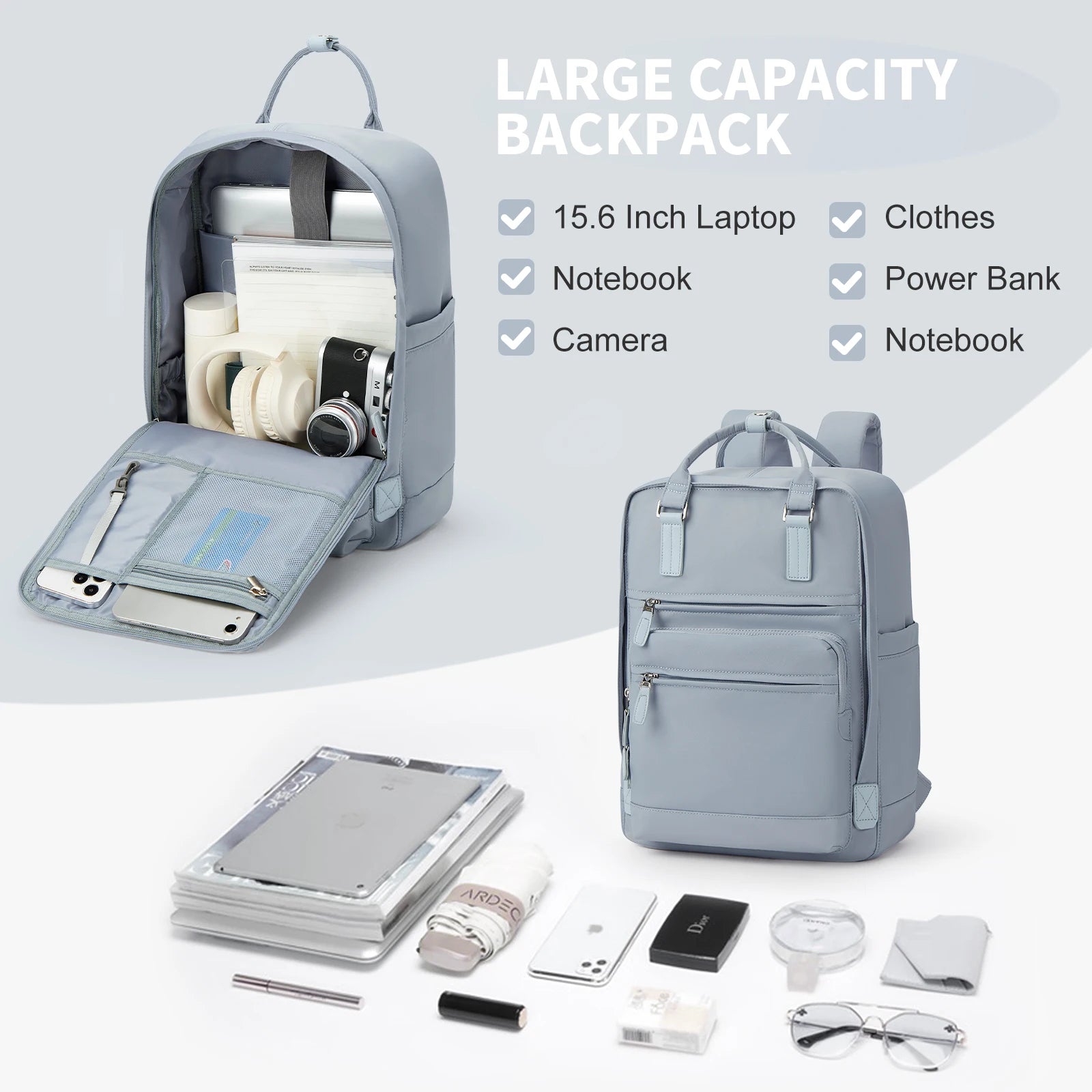 Mochila para laptop de 15,6 polegadas, bolsa escolar