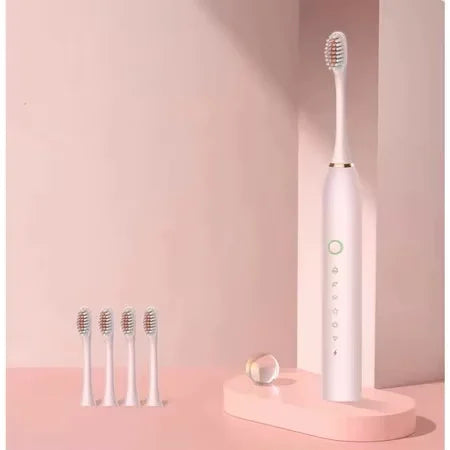 Kit Escova Elétrica Inteligente Ultrassônica IPX7 4 Cabeças Leve e Silenciosa para Uso Diário e Viagens