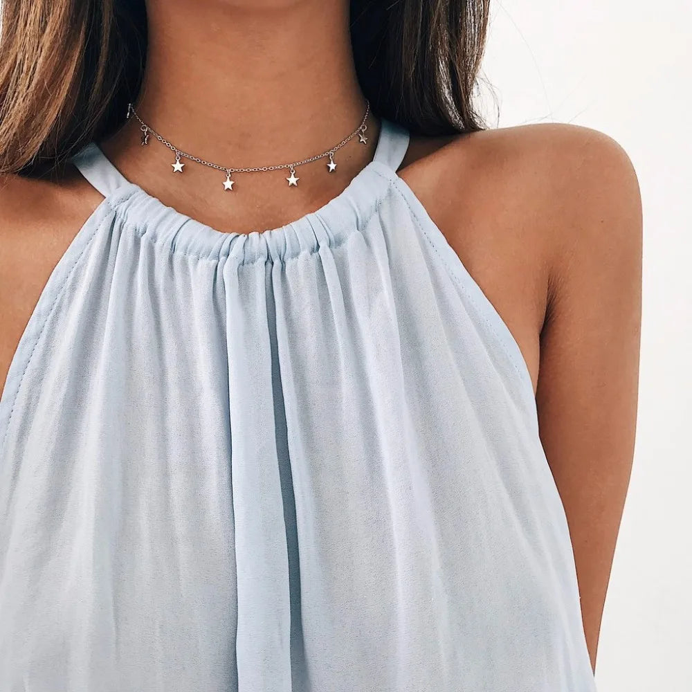 colar boho chocker ouro cor