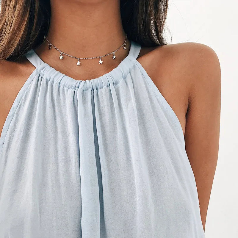 colar boho chocker ouro cor