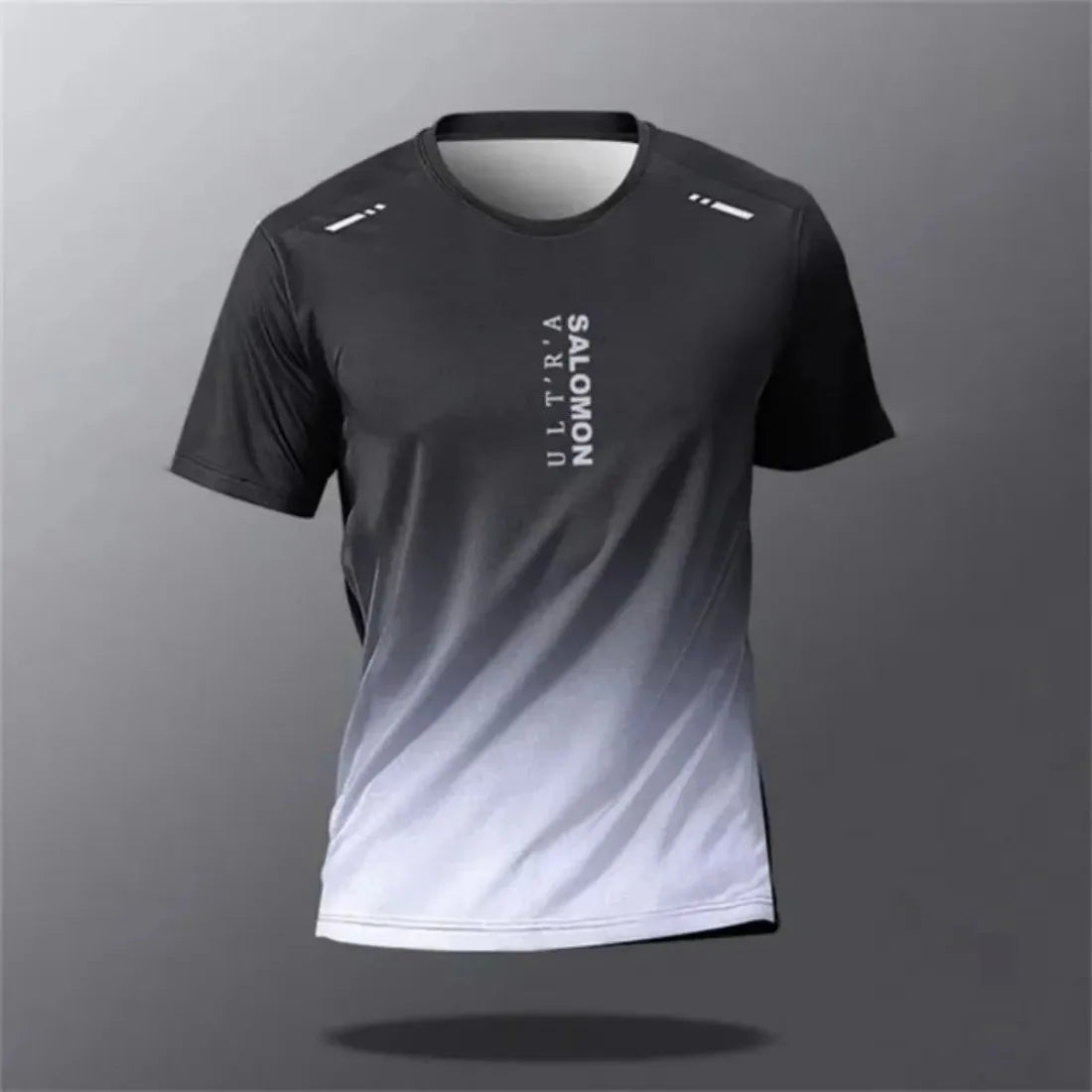 Novo verão respirável e confortável em torno do pescoço camiseta com padrão impresso carta para corrida ao ar livre, topo casual e seco