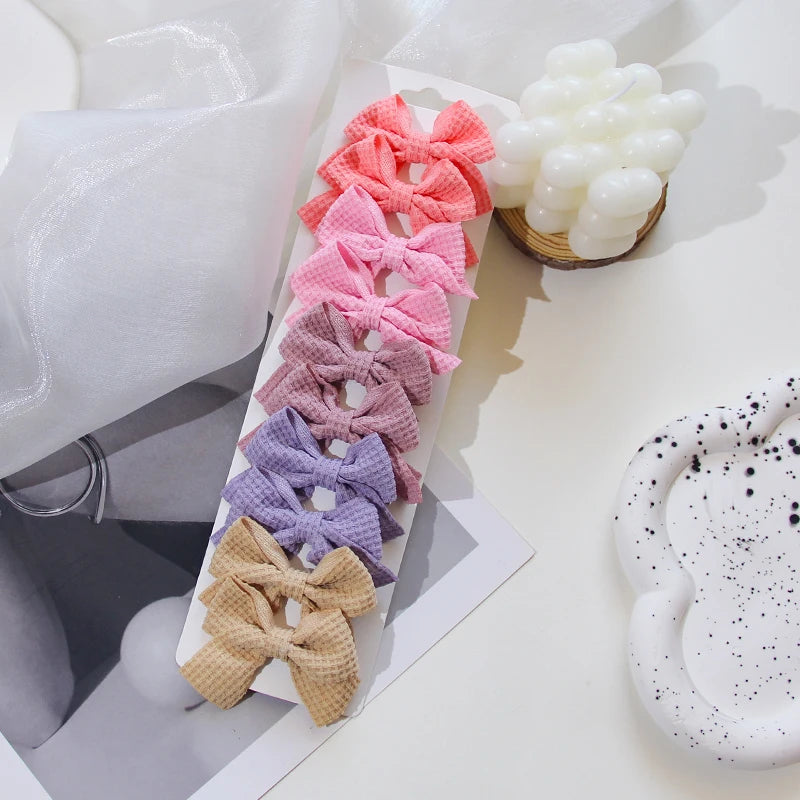 6/10 pçs/set nova fita  bowknot grampos de cabelo para crianças