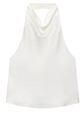 Top feminino halter cetim feminino