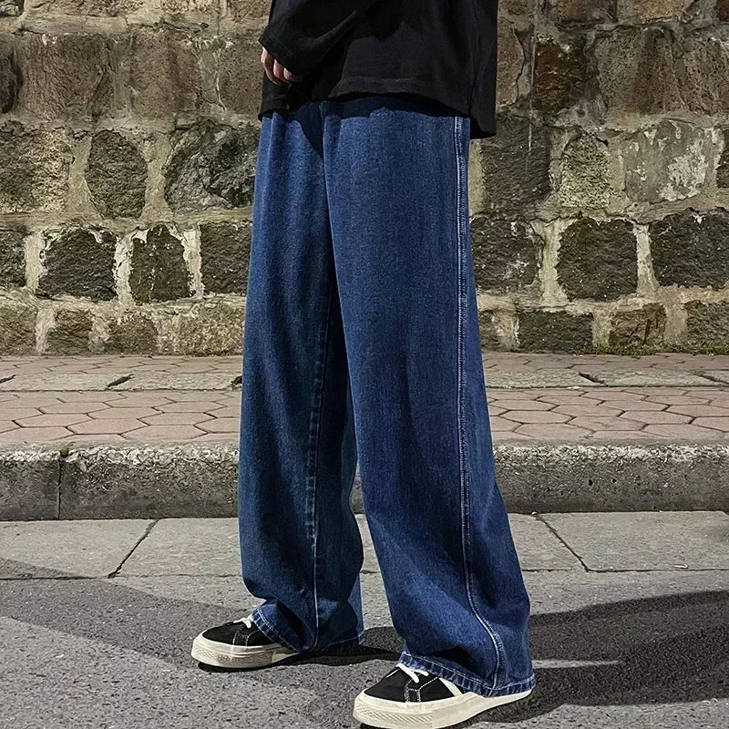 streetwear solto jeans masculino reta calças