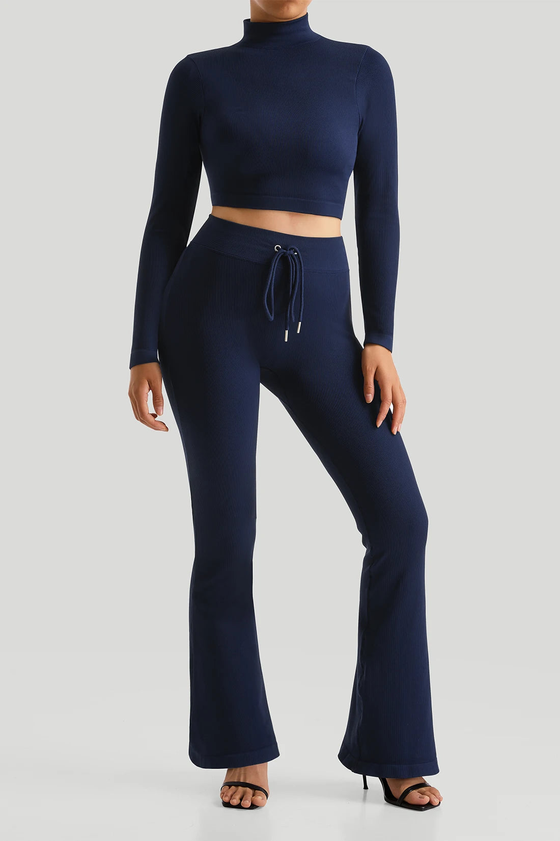 Conjunto de treino Canelado de 2 Peças Feminino Agasalho Fitness