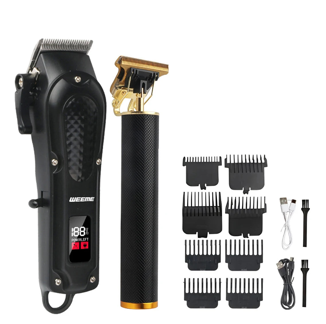 Máquina de cortar cabelo elétrica masculina vintage t9, aparador de barba/máquina de corte de cabelo recarregável com kit aparador de cabelo de nariz, presente para namorado
