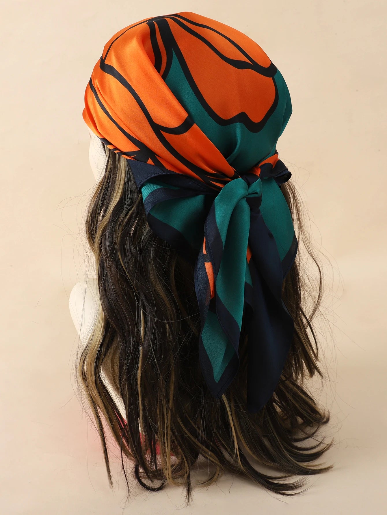 lenço quadrado de seda feminino pescoço laço de cabelo banda praia hijab lenço cabeça
