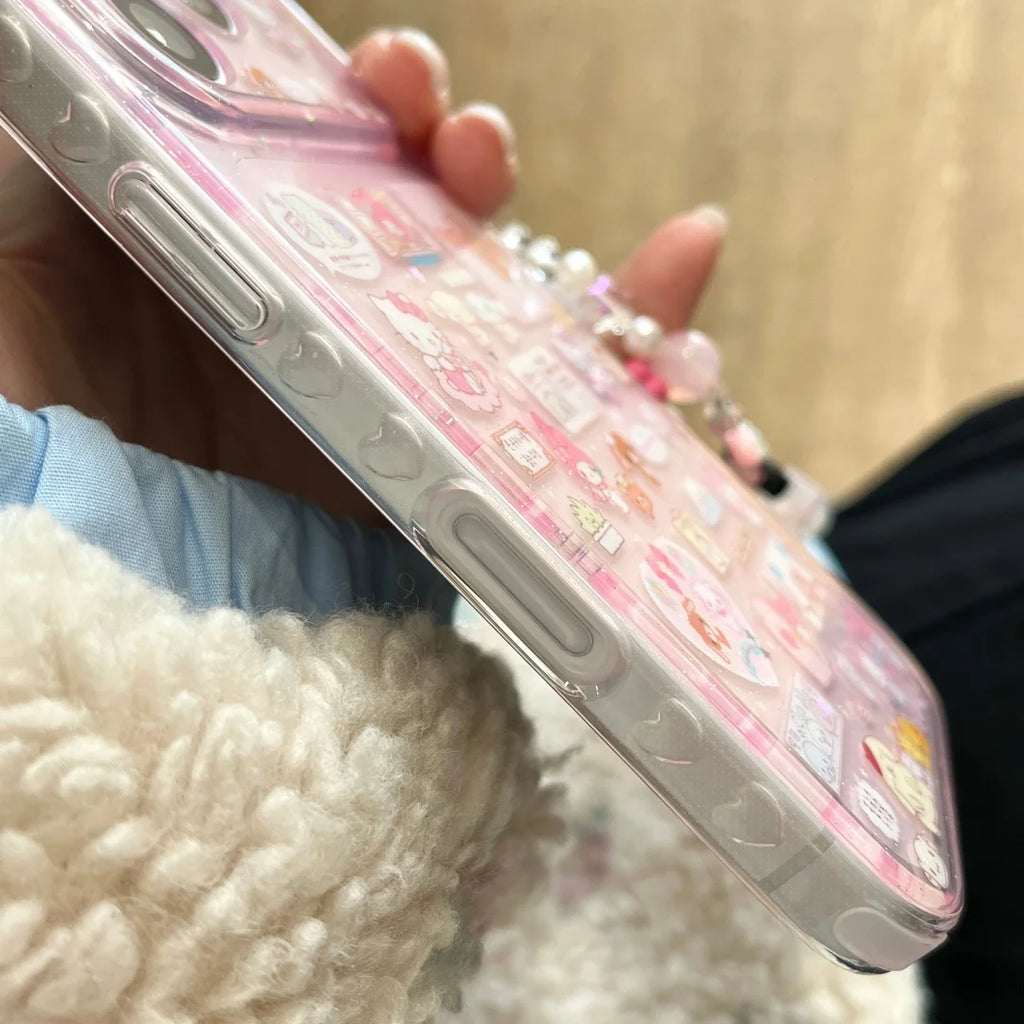 Capinha de celular TPU Antichoque com Corrente para iPhone
