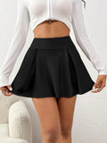 Saia Mini Plissada com Shorts de Segurança, Saia de Tênis de Cintura Alta