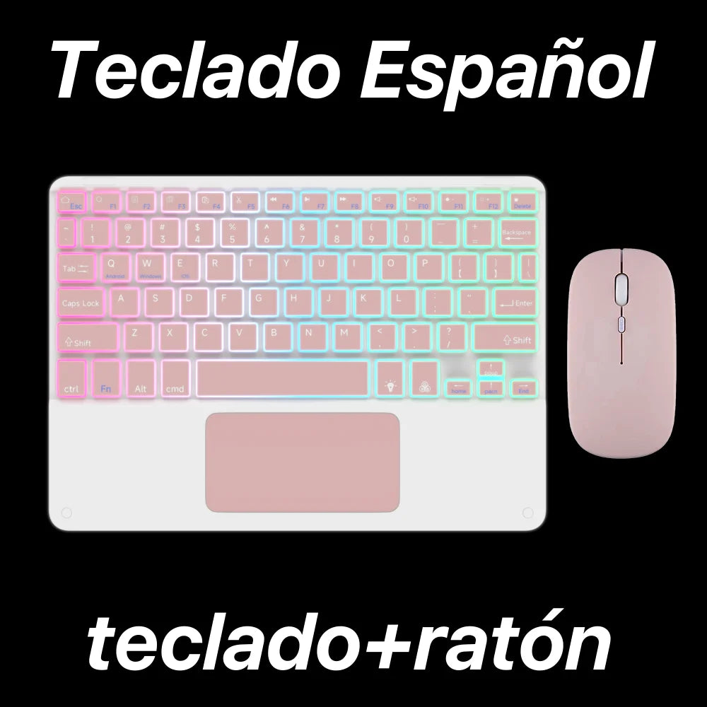 Teclado retroiluminado bluetooth com touchpad para sistema iOS Android Windows
