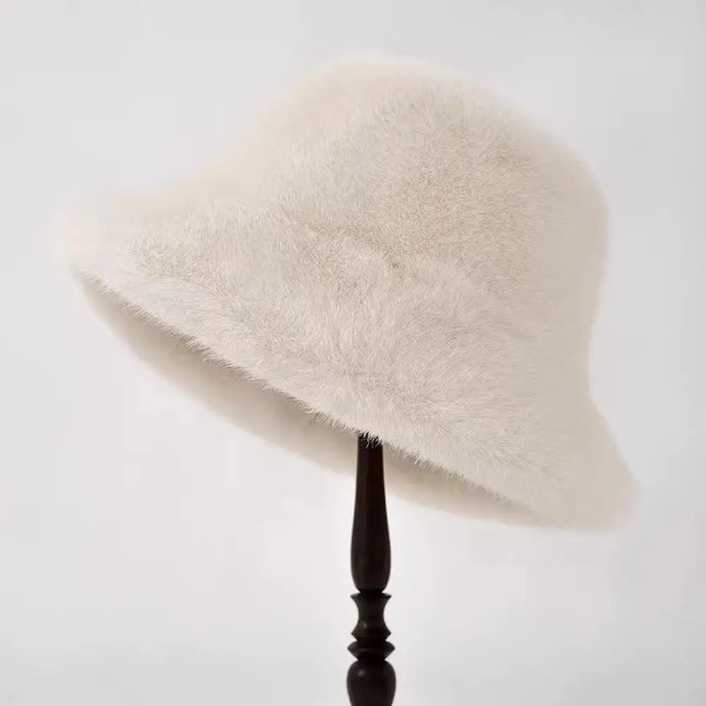 Chapéu bucket  para mulheres inverno de pelúcia