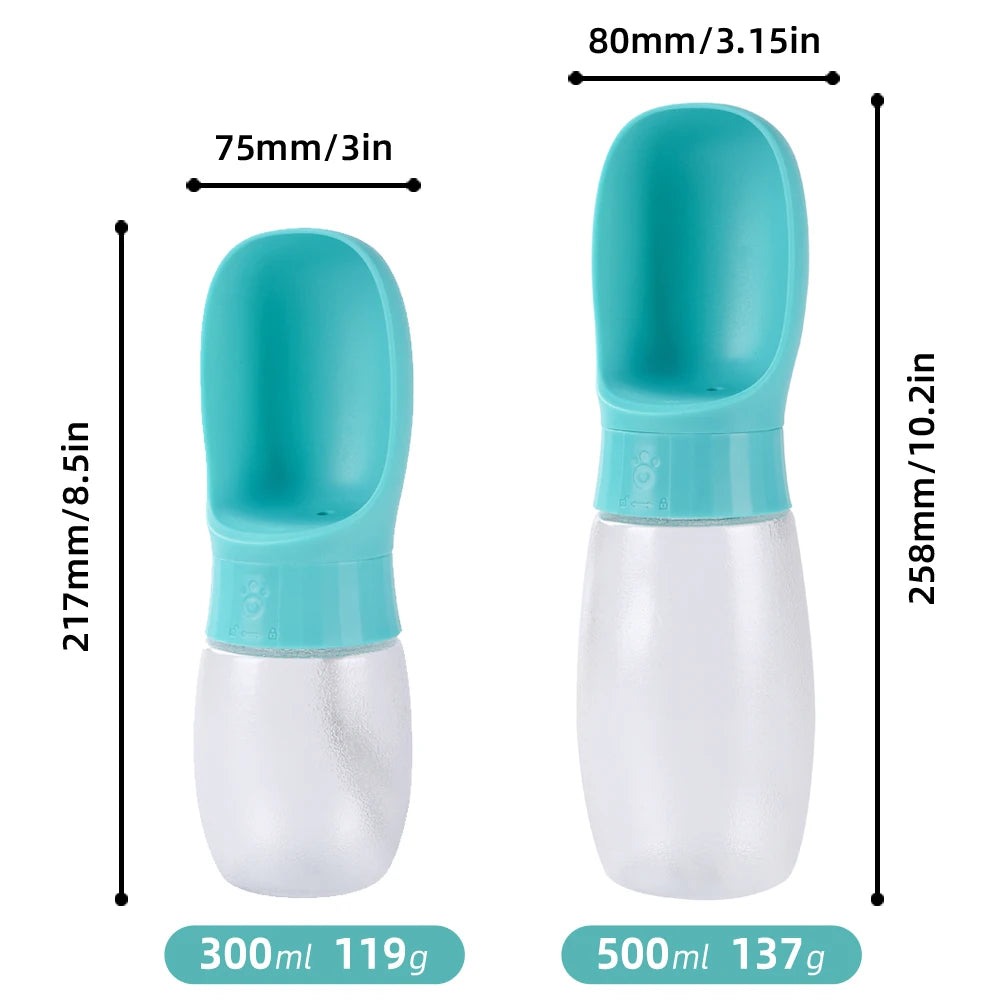 Garrafa de água portátil de 300ml 500ml para cães grandes, tigela de beber para cães pequenos, gatos, viagens, caminhadas, cachorros, dispensador de água para animais de estimação, copo para Labrador