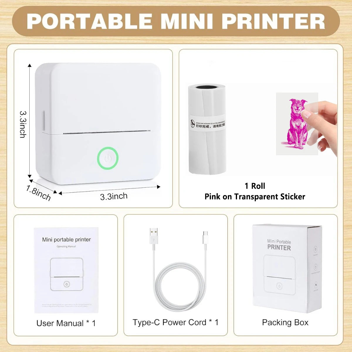 mini impressora térmica sem fio