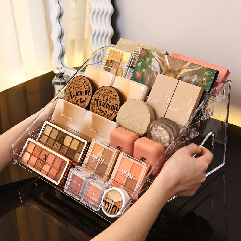 pisou acrílico multi-camada prateleira de exibição de cosméticos