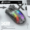 Mouse Attack Shark X2 Pro Tri-Mode Sem Fio Transparente