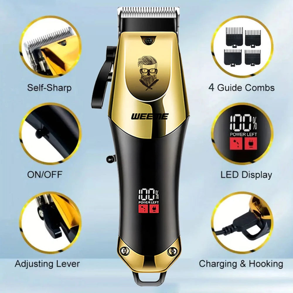 Máquina de cortar cabelo elétrica masculina vintage t9, aparador de barba/máquina de corte de cabelo recarregável com kit aparador de cabelo de nariz, presente para namorado