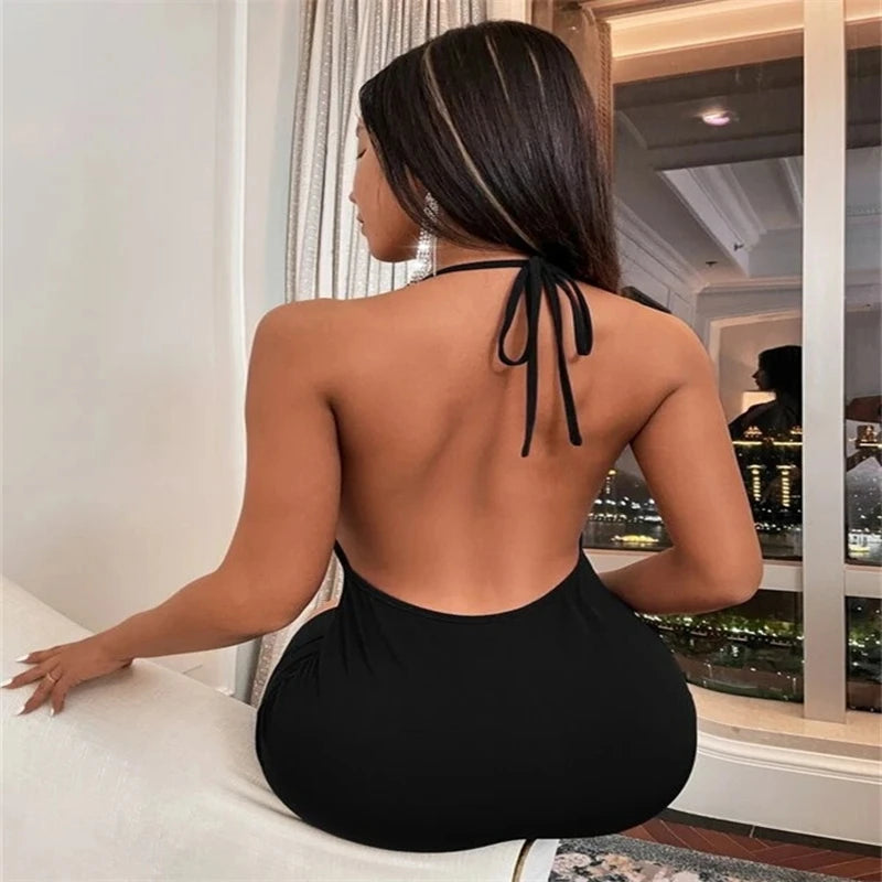 Europa e nos Estados Unidos feminino primavera verão ins moda sexy arco aberto halter pescoço curto