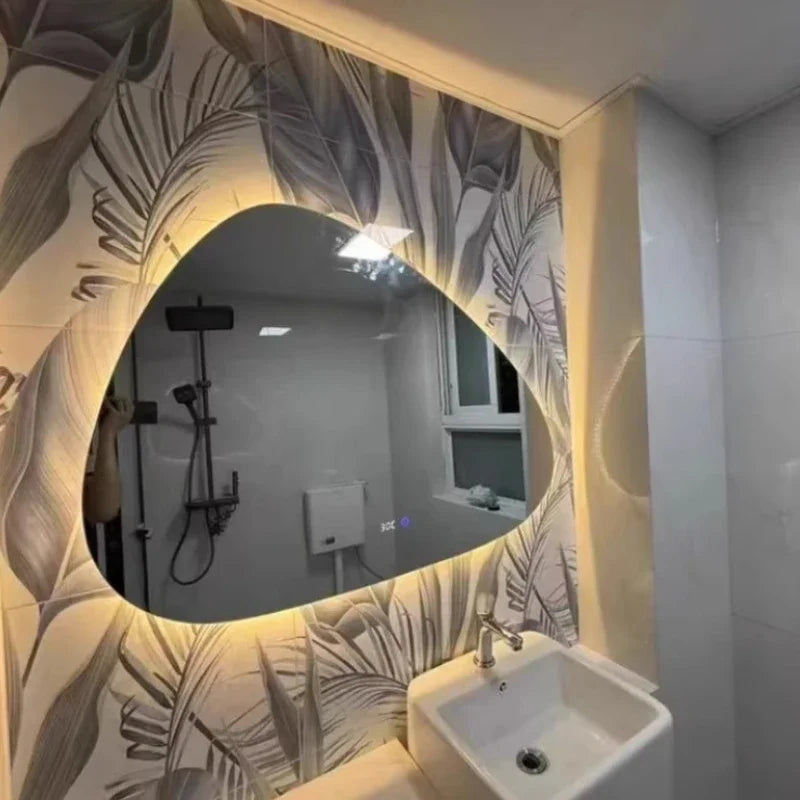 espelhos de  decoração irregular inteligente led luminoso