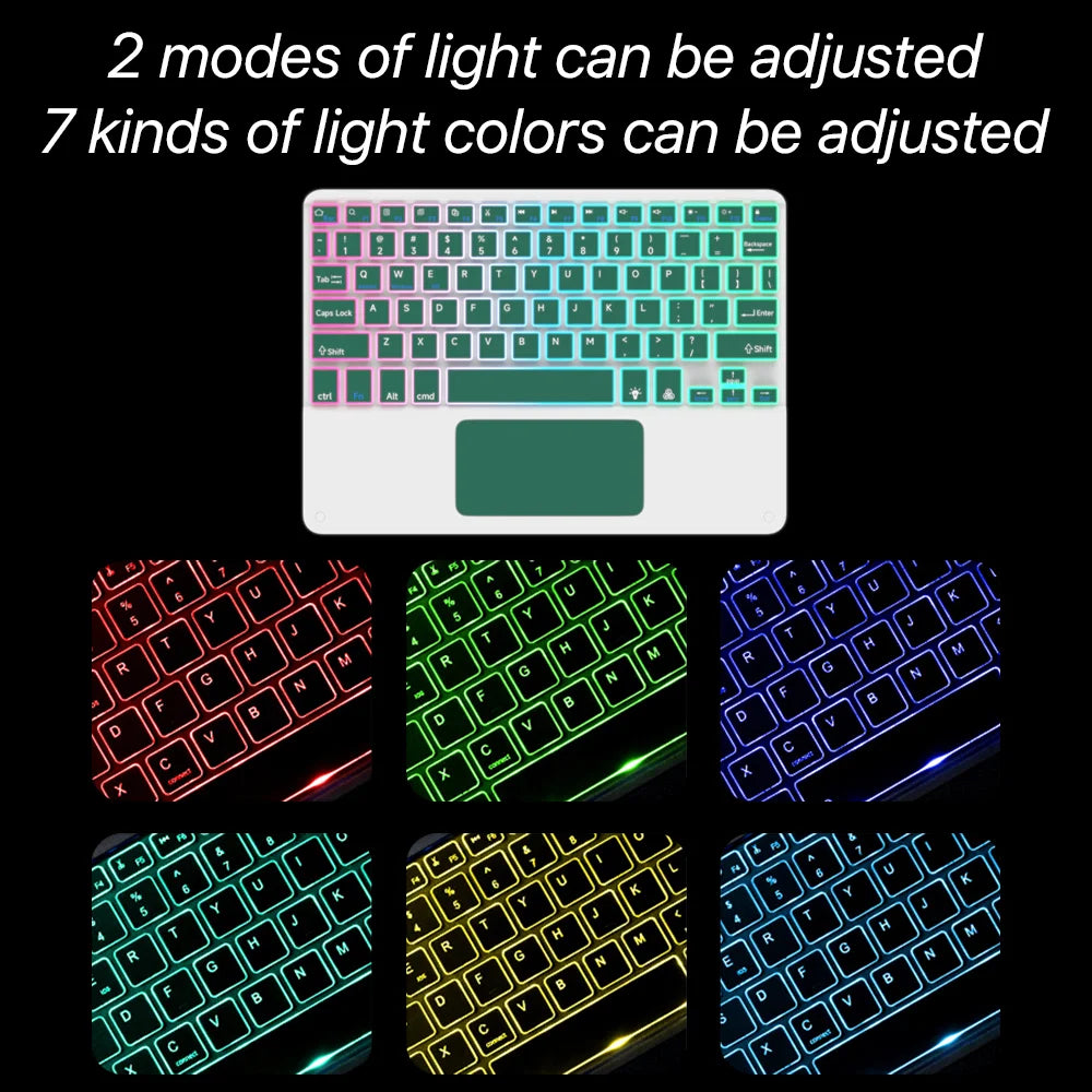 Teclado retroiluminado bluetooth com touchpad para sistema iOS Android Windows