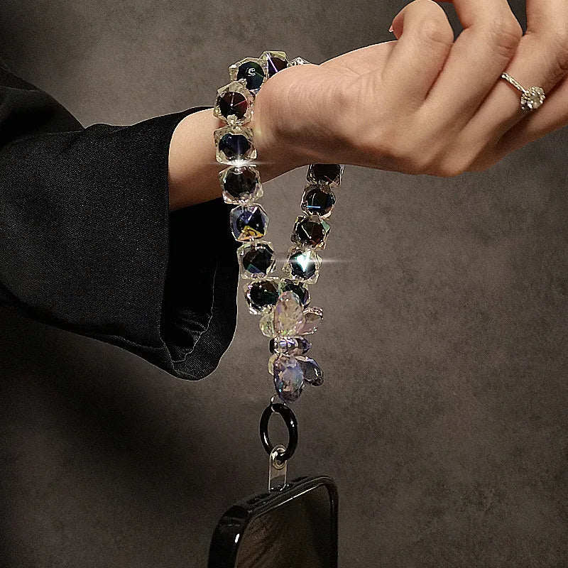 Cordão de telefone de luxo cristal brilhante acrílico