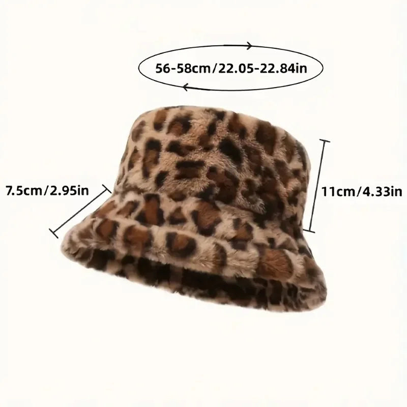 Chapéu Bucket Estiloso com Estampa de Leopardo feminino