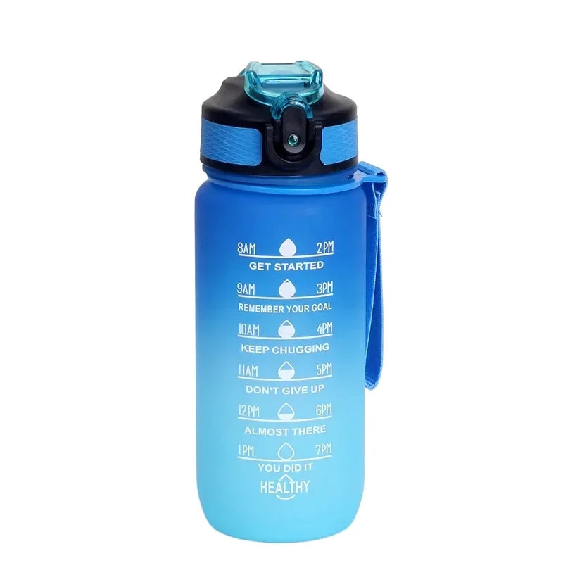 Garrafa de Água Motivacional 600ml, Garrafa Esportiva à Prova de Vazamentos