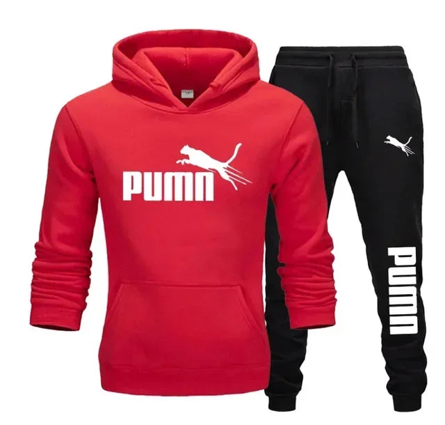 conjunto de moletom Puma com capuz e calças masculinas