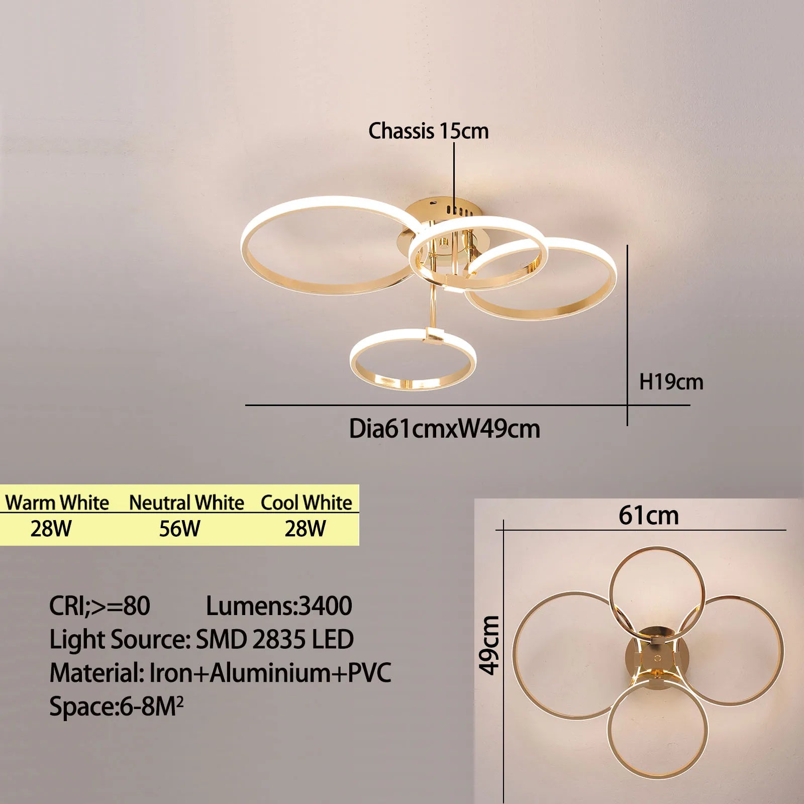 Lustre de teto moderno de led para sala de estar