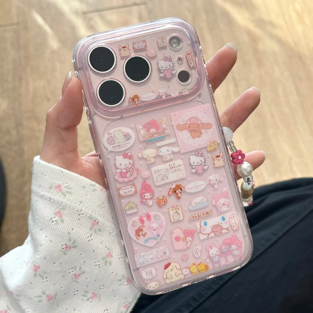 Capinha de celular TPU Antichoque com Corrente para iPhone