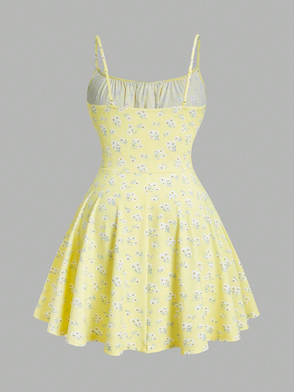 Vestido floral elegante sem mangas alça fina