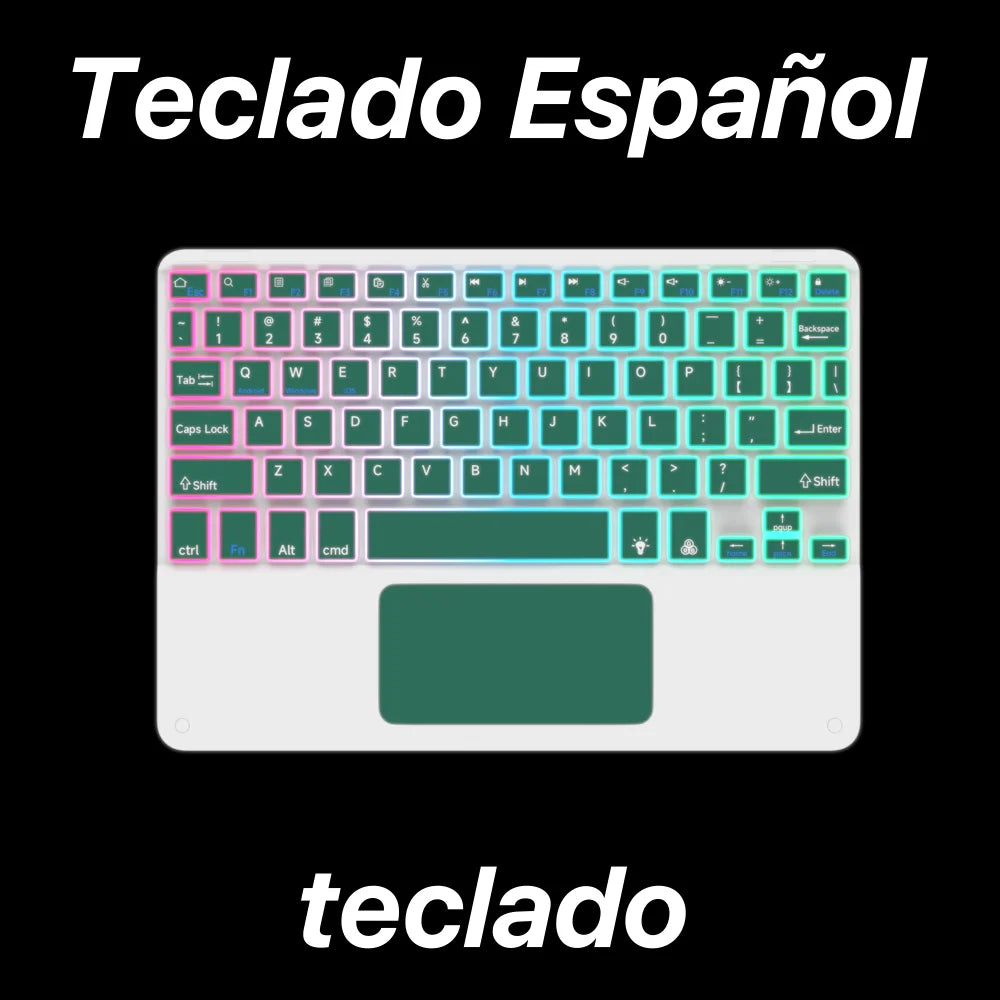 Teclado retroiluminado bluetooth com touchpad para sistema iOS Android Windows