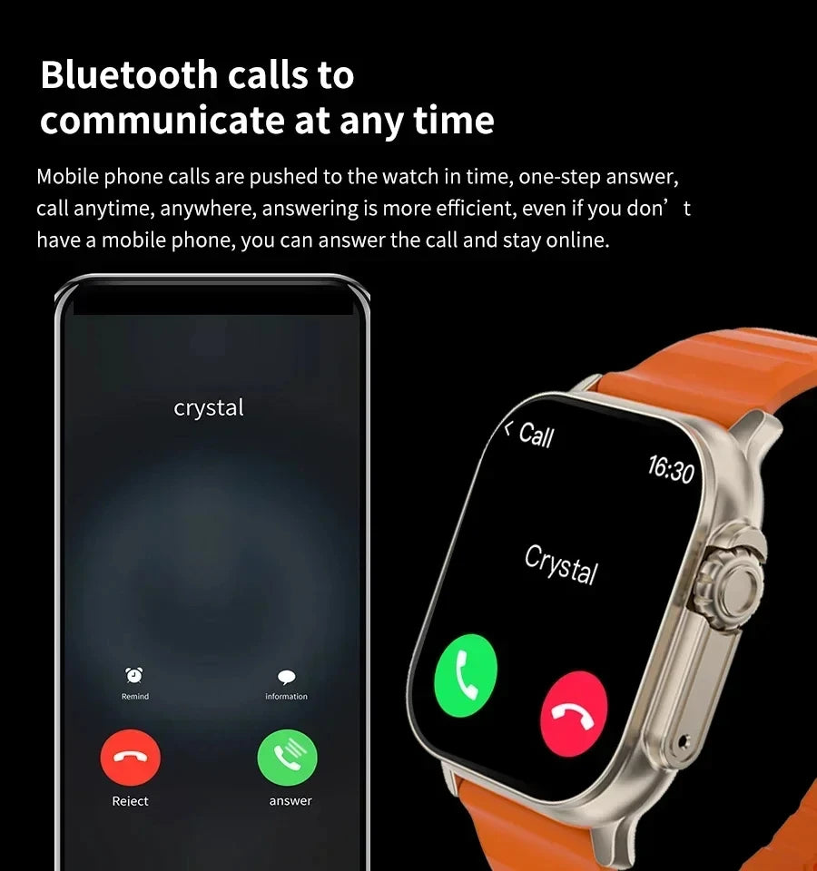 LAXASFIT Smartwatch Bluetooth Talk Smartwatch Aviso de mensagem Monitor de frequência cardíaca Relógio esportivo para Android IOS Homens Mulheres