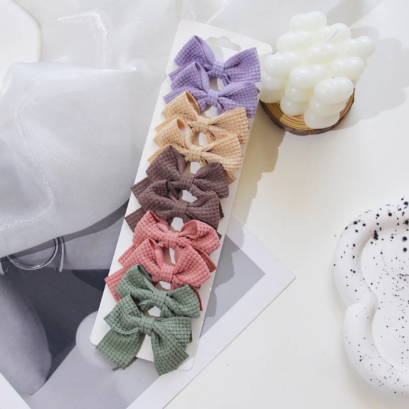 6/10 pçs/set nova fita  bowknot grampos de cabelo para crianças