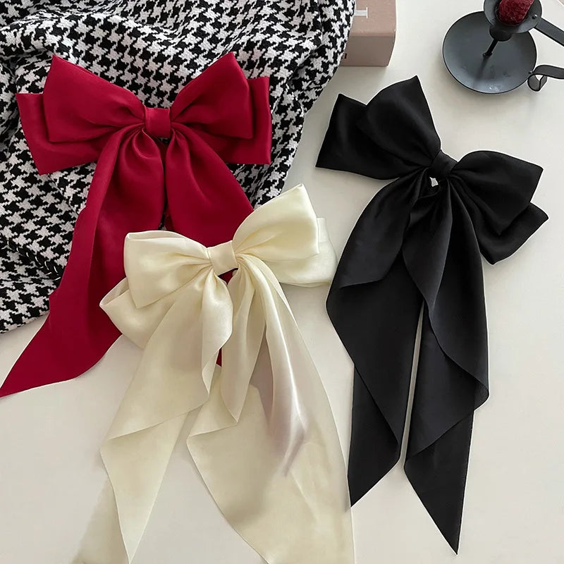 Monocromático Clip de cabelo , Grande Bowknot Presilhas