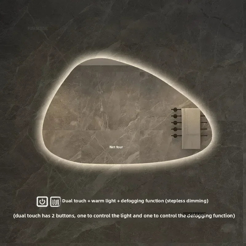espelhos de  decoração irregular inteligente led luminoso