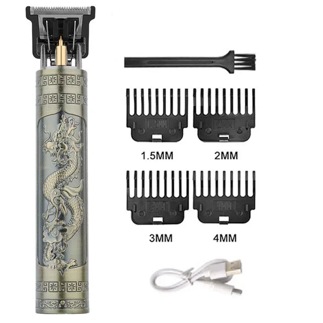 Máquina de corte de cabelo vintage t9 máquina de cortar cabelo usb carregamento rápido barbeador barbeiro aparador de cabelo sem fio para barbe masculino