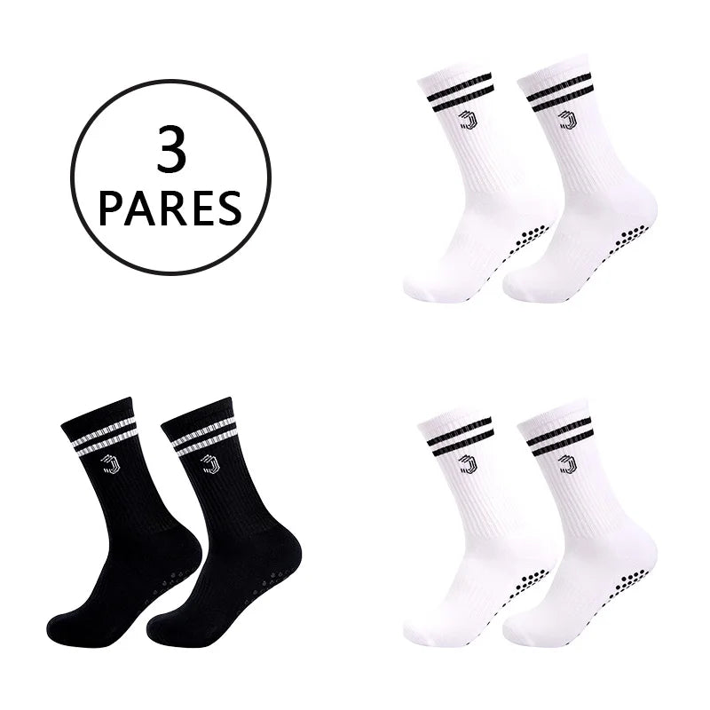 Meias esportivas de algodão antiderrapantes
