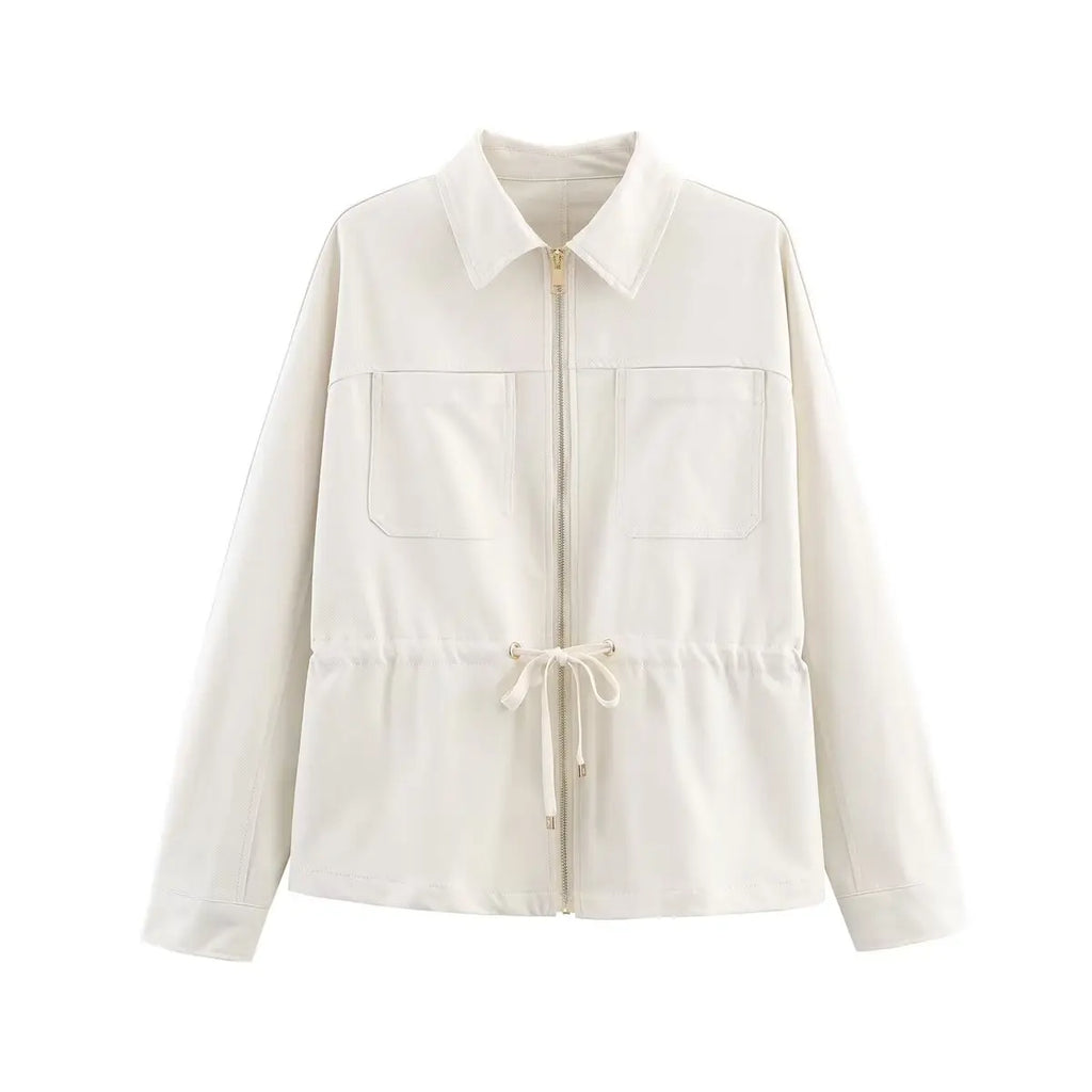 Conjunto feminino causal calças ternos mangas compridas jaquetas + calças com cordão conjunto cáqui