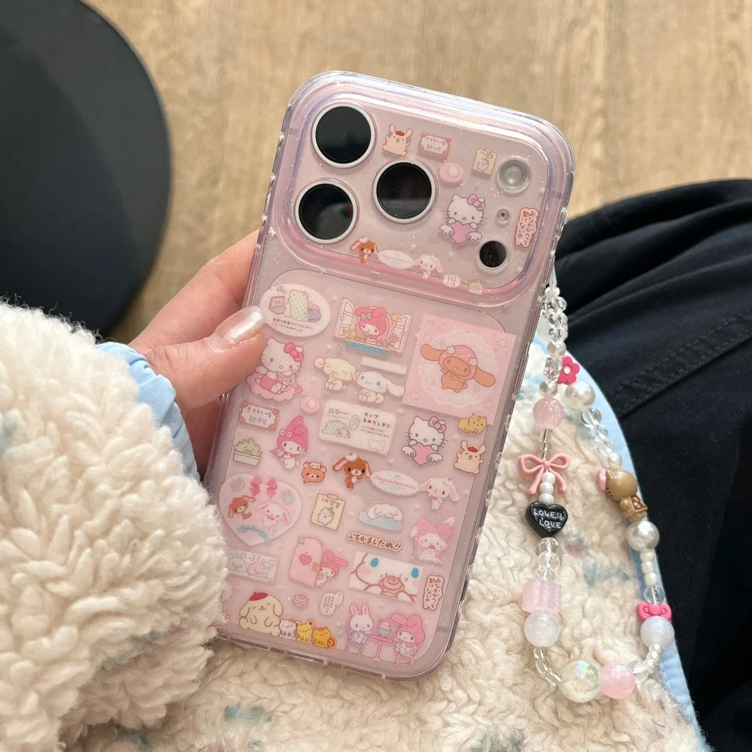 Capinha de celular TPU Antichoque com Corrente para iPhone
