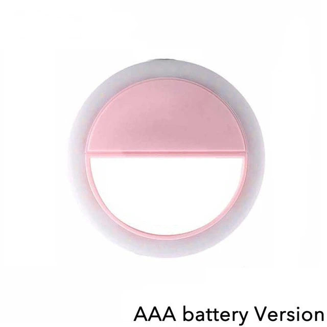 Anel de luz led carregamento usb telefone selfie luz mini clipe