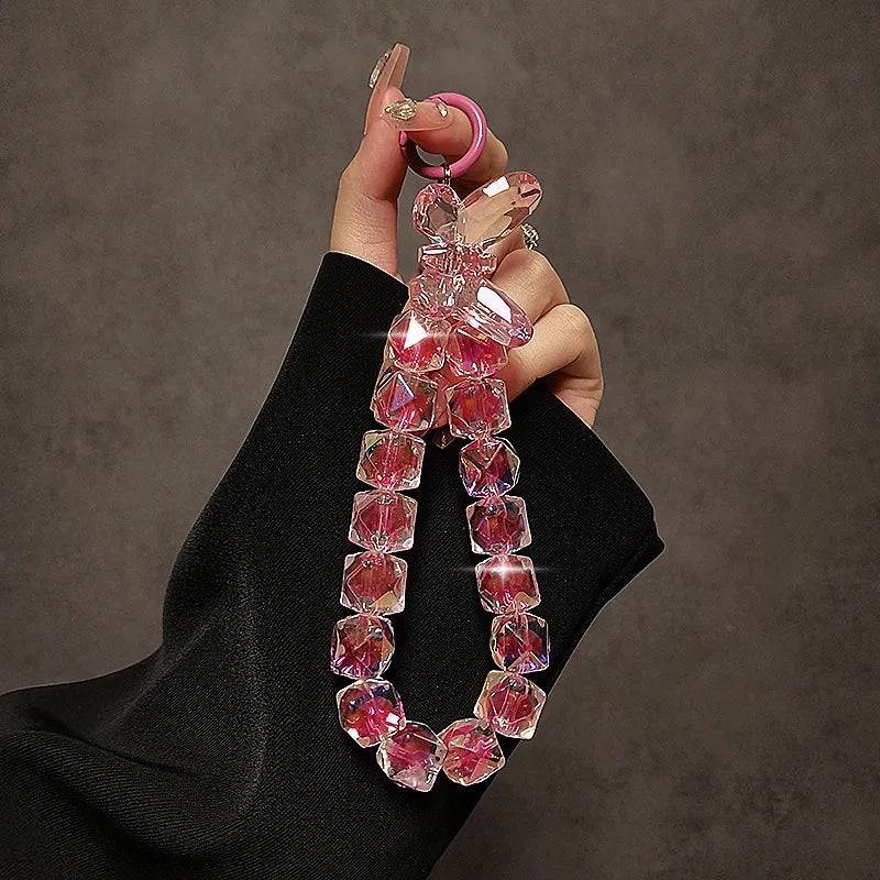 Cordão de telefone de luxo cristal brilhante acrílico