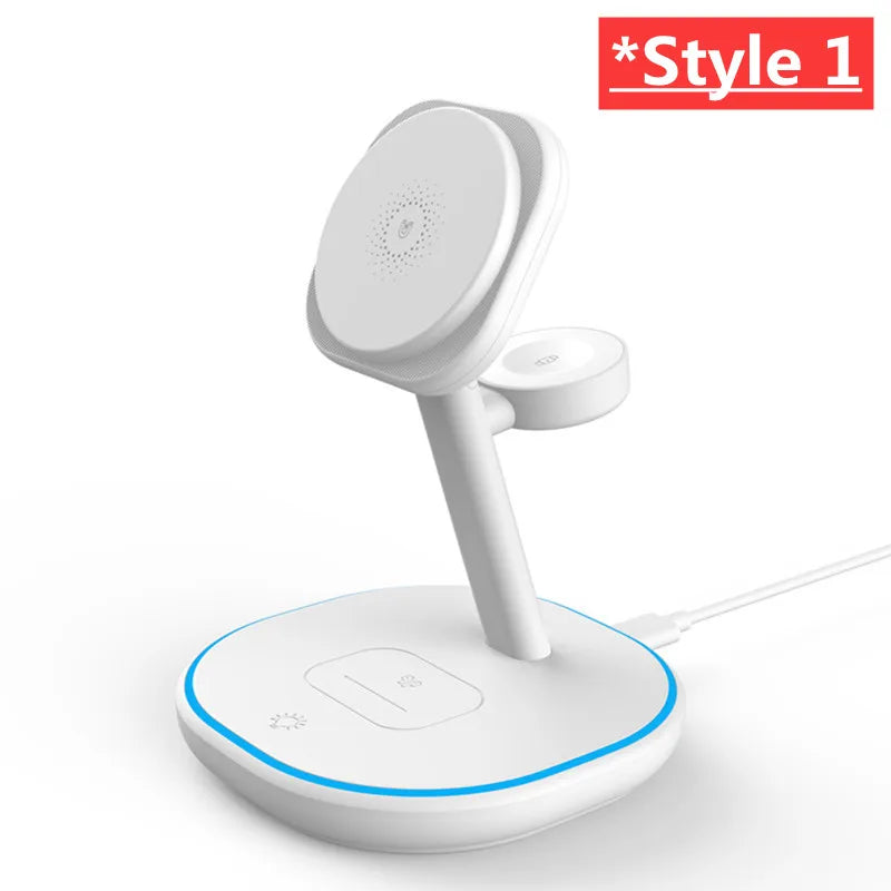 Suporte de carregador magnético sem fio 3 em 1 para magsafe iphone 16 15 14 13 pro max apple watch 9 8 airpods pro